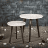Bhav Solid Wood Round Nested End Table in Paper Finish - Set of 2