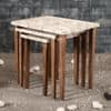 Heritagealabaster Solid Wood Nested End Table in Paper Finish - Set of 3