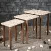 Heritagealabaster Solid Wood Nested End Table in Paper Finish - Set of 3