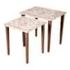 Heritage Solid Wood Rectangular Nested End Table in Paper Finish - Set of 2