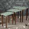 Heritageazure Solid Wood Nested End Table in Paper Finish - Set of 3