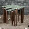 Heritageazure Solid Wood Nested End Table in Paper Finish - Set of 3