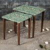 Heritageazure Solid Wood Rectangular Nested End Table in Paper Finish - Set of 2