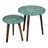 Heritageazure Solid Wood Round Nested End Table in Paper Finish - Set of 2