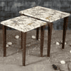 Pakshi Solid Wood Rectangular Nested End Table in Paper Finish - Set of 2