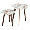 Pakshi Solid Wood Round Nested End Table in Paper Finish - Set of 2