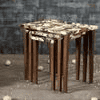 Plushwilderness Solid Wood Nested End Table in Paper Finish - Set of 3