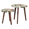 Plushwilderness Solid Wood Round Nested End Table in Paper Finish - Set of 2