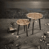 Multisequins Solid Wood Nested End Table in Paper Finish - Set of 2