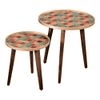 Multisequins Solid Wood Nested End Table in Paper Finish - Set of 2