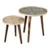 Khimkhwab Solid Wood Round Nested End Table - Set of 2
