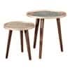 Khimkhwab Solid Wood Round Nested End Table - Set of 2