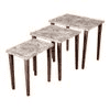 Palmbronze Solid Wood Triangle Nested End Table in Paper Finish - Set of 3