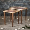 Peach Solid Wood Side Table in Pink Finish - Set of 2