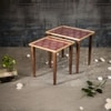 Peach Solid Wood Side Table in Pink Finish - Set of 2