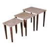 Honeycomb Solid Wood Nested End Table in Paper Finish - Set of 3