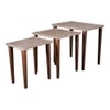 Honeycomb Solid Wood Nested End Table in Paper Finish - Set of 3