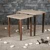 Honeycomb Solid Wood Nested End Table in Paper Finish - Set of 3