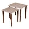 Honeycomb Solid Wood Nested End Table in Paper Finish - Set of 3