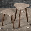 Honeycomb Solid Wood Nested End Table in Paper Finish - Set of 2