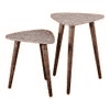 Honeycomb Solid Wood Nested End Table in Paper Finish - Set of 2