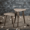 Honeycomb Solid Wood Nested End Table in Paper Finish - Set of 2