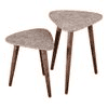 Honeycomb Solid Wood Nested End Table in Paper Finish - Set of 2