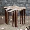 Allure Solid Wood Nested End Table in Paper Finish - Set of 3