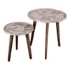 Boston Solid Wood Round Nested End Table in Paper Finish - Set of 2