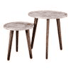Boston Solid Wood Round Nested End Table in Paper Finish - Set of 2