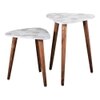 Boston Solid Wood Triangle Nested End Table in Paper Finish - Set of 2