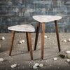 Boston Solid Wood Triangle Nested End Table in Paper Finish - Set of 2