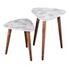 Boston Solid Wood Triangle Nested End Table in Paper Finish - Set of 2