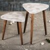 Boston Solid Wood Triangle Nested End Table in Paper Finish - Set of 2