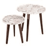 Blossom Solid Wood Round Nested End Table in Paper Finish - Set of 2