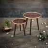 Redgoldpaisley Solid Wood Nested End Table in Paper Finish - Set of 2