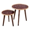 Redgoldpaisley Solid Wood Nested End Table in Paper Finish - Set of 2