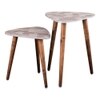 Sinclair Solid Wood Triangle Nested End Table in Paper Finish - Set of 2