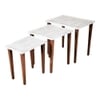 Leherein Solid Wood Side Table in White Finish - Set of 3
