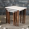 Leherein Solid Wood Side Table in White Finish - Set of 3