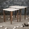 Leherein Solid Wood Nested End Table in Paper Finish - Set of 2