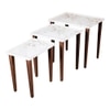 Tehni Solid Wood Nested End Table in Paper Finish - Set of 3