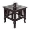 Mango Wood Walnut Finish Handmade Carving Classic Side Table for Living Room