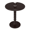 Round Wooden Spindle Side Table for Living Room with Pedestal End Table (Walnut Finish)