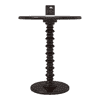 Round Wooden Spindle Side Table for Living Room with Pedestal End Table (Walnut Finish)