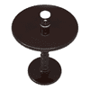 Round Wooden Spindle Side Table for Living Room with Pedestal End Table (Walnut Finish)