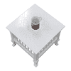 Mango Wood Walnut Finish Handmade Carving Classic Side Table for Living Room