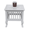 Mango Wood Walnut Finish Handmade Carving Classic Side Table for Living Room