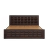 Diamond Box and Drawers Storage King Bed in Walnut Finish