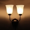 Devansh Metal Electric Wall Light in Gold Colour with White Shade Count of 2 Lights